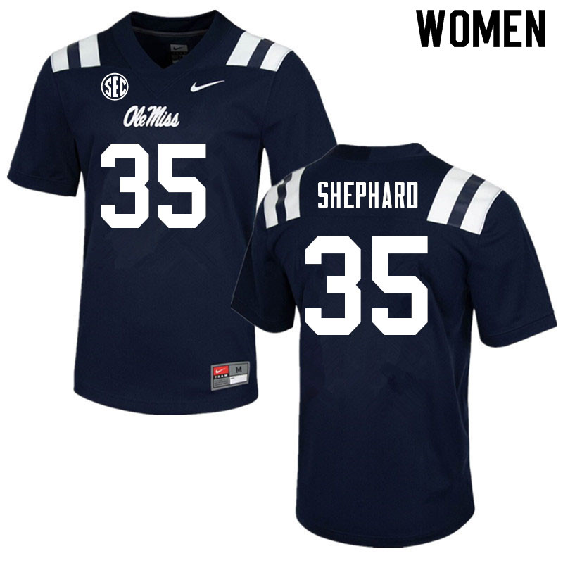 Urriah Shephard Ole Miss Rebels NCAA Women's Navy #35 Stitched Limited College Football Jersey BVM0058NI